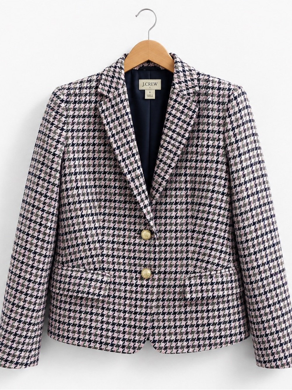J.Crew Wool-blend schoolboy blazer in houndstooth Women’s Size 8 - Picture 1 of 4